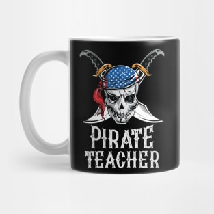 Pirate Teacher Skull Jolly Roger Halloween Costume Mug